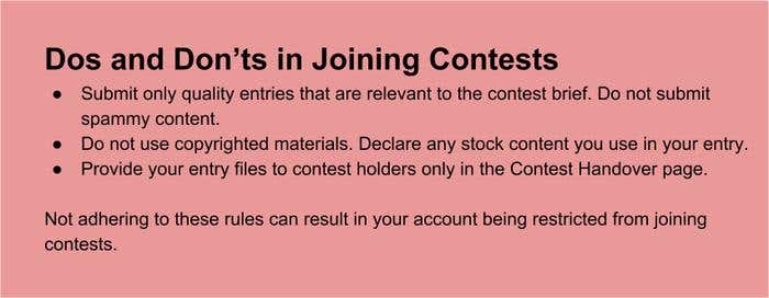 Dos and Don'ts in Joining Contests