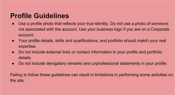 Profile Guidelines